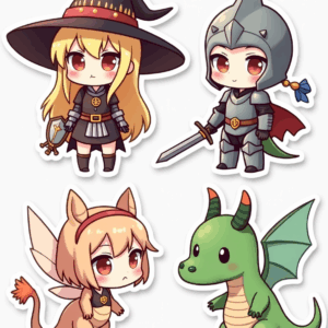 Kawaii & Chibi Style - Sticker Sheet v7